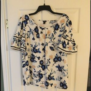 Ann Taylor Blue Floral Blouse